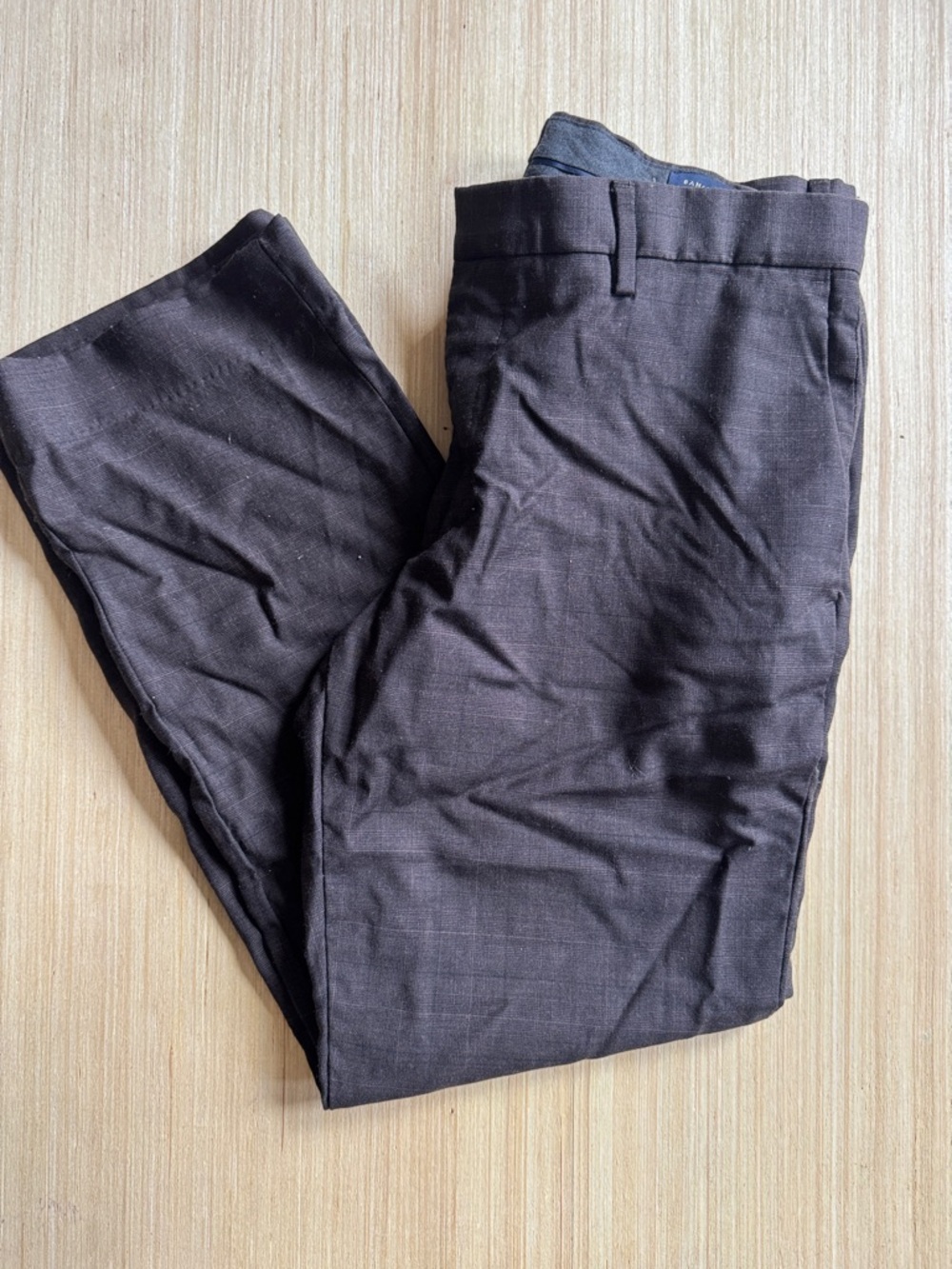 Men's Brown Dress Pants - Classic Flat Front Trousers
